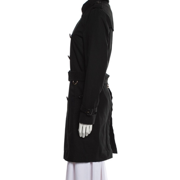 Elegant Black Burberr Women's Trench Coat - Picture 2 of 3